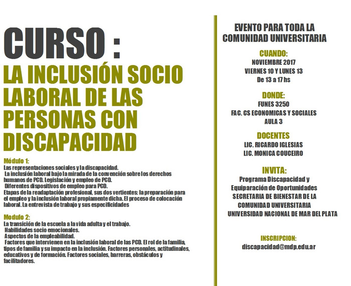 Curso discapacidad y trabajo